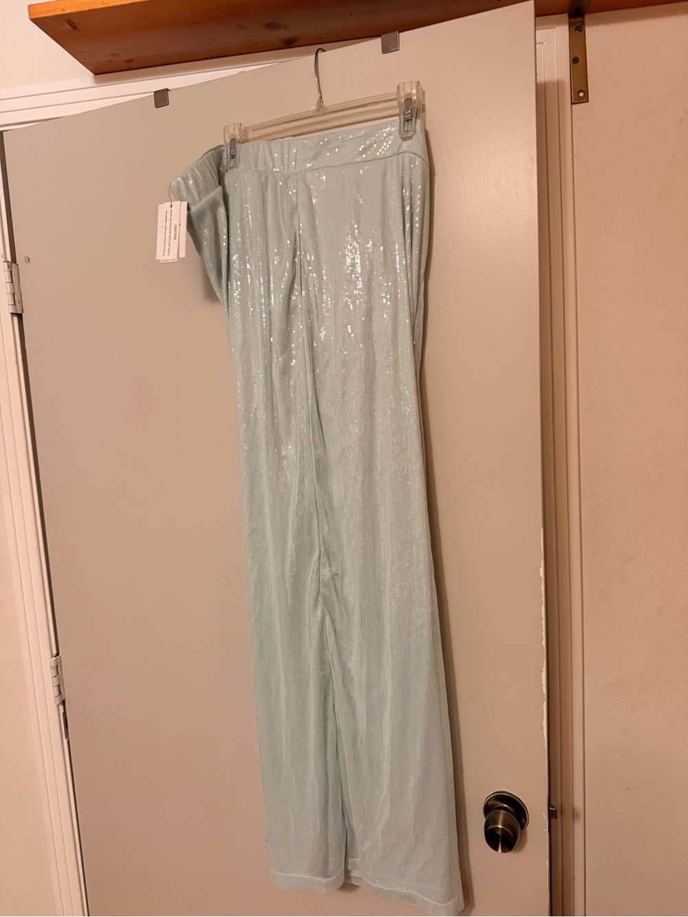 NWT Eloquii Pale Aqua Shimmer Wide-Leg Pants